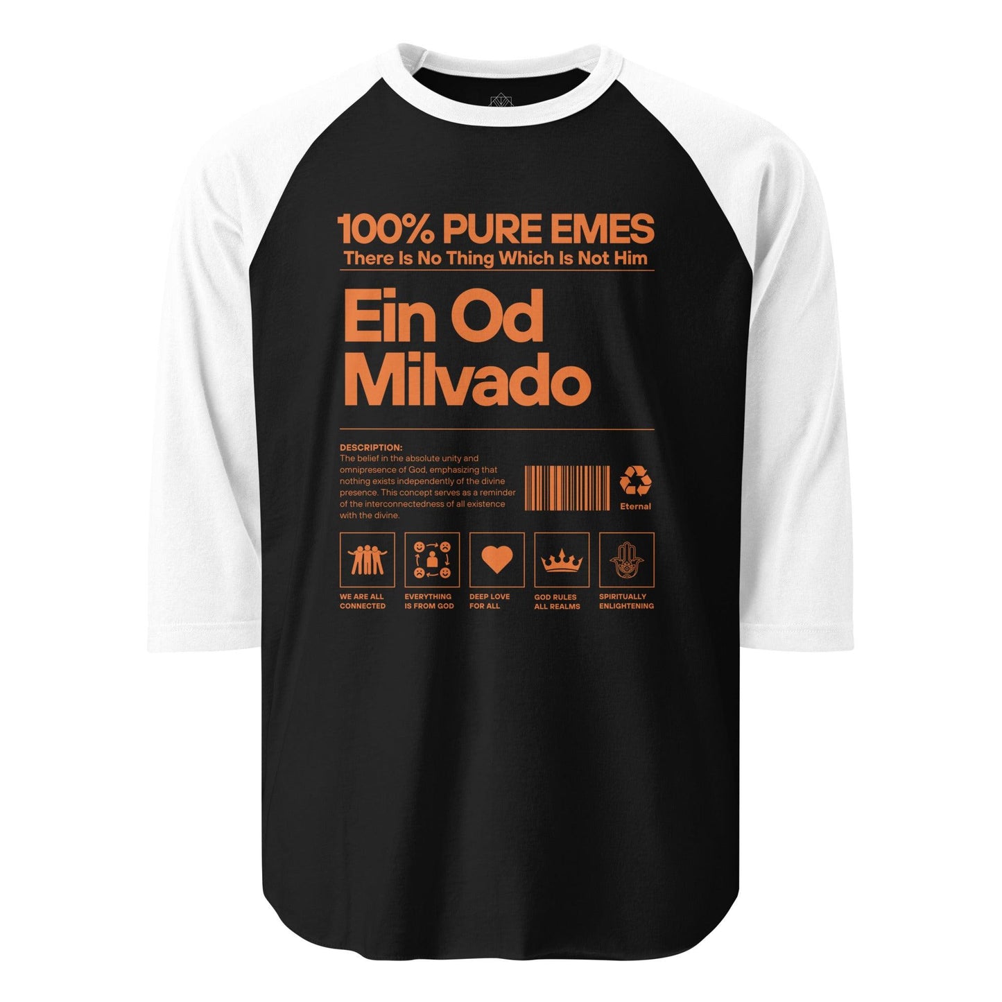 Ein Od Milvado — black — baseball tee — front view
