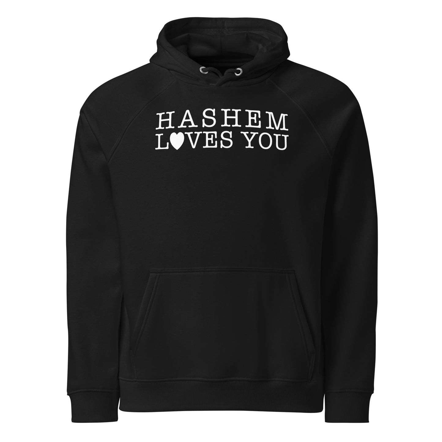 HaShem Loves You Hoodie — black — hoodie — front view