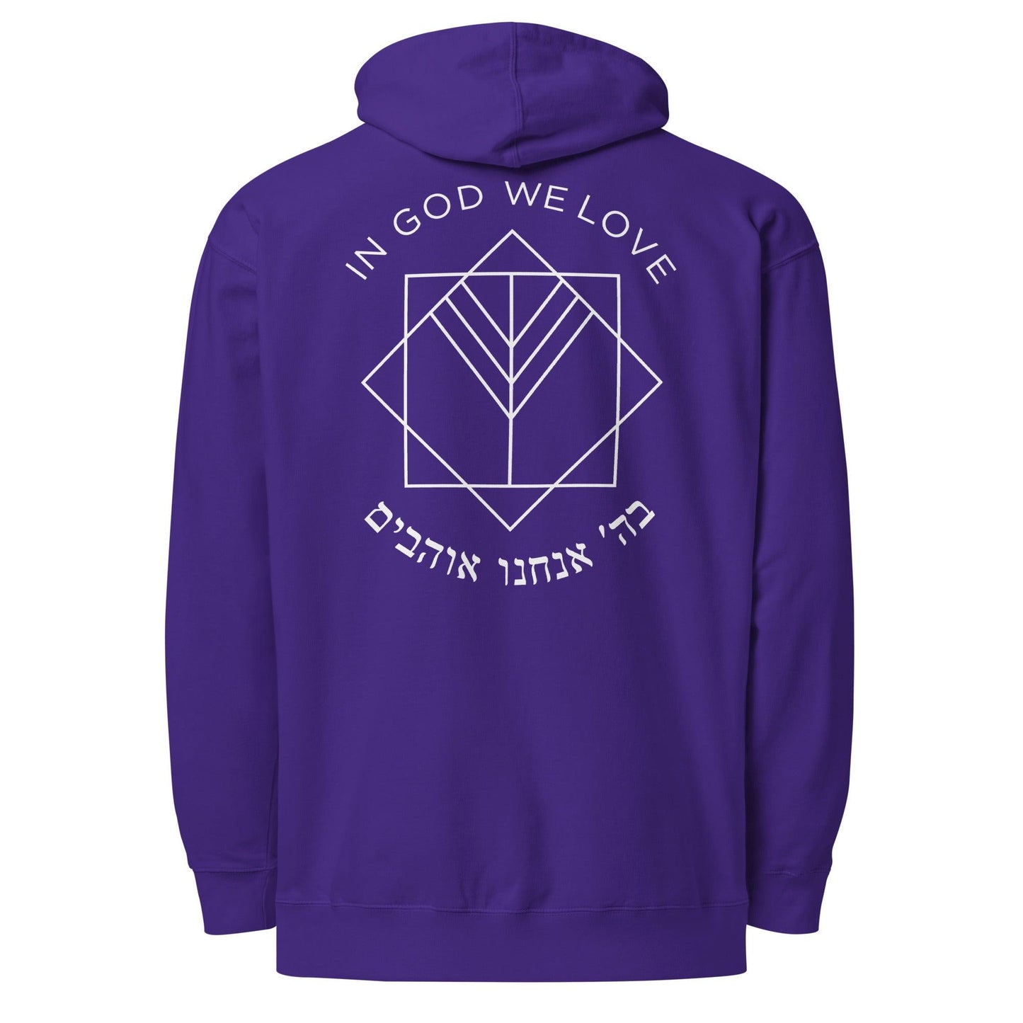 Moshiach Vibes Hoodie — purple — hoodie — back view