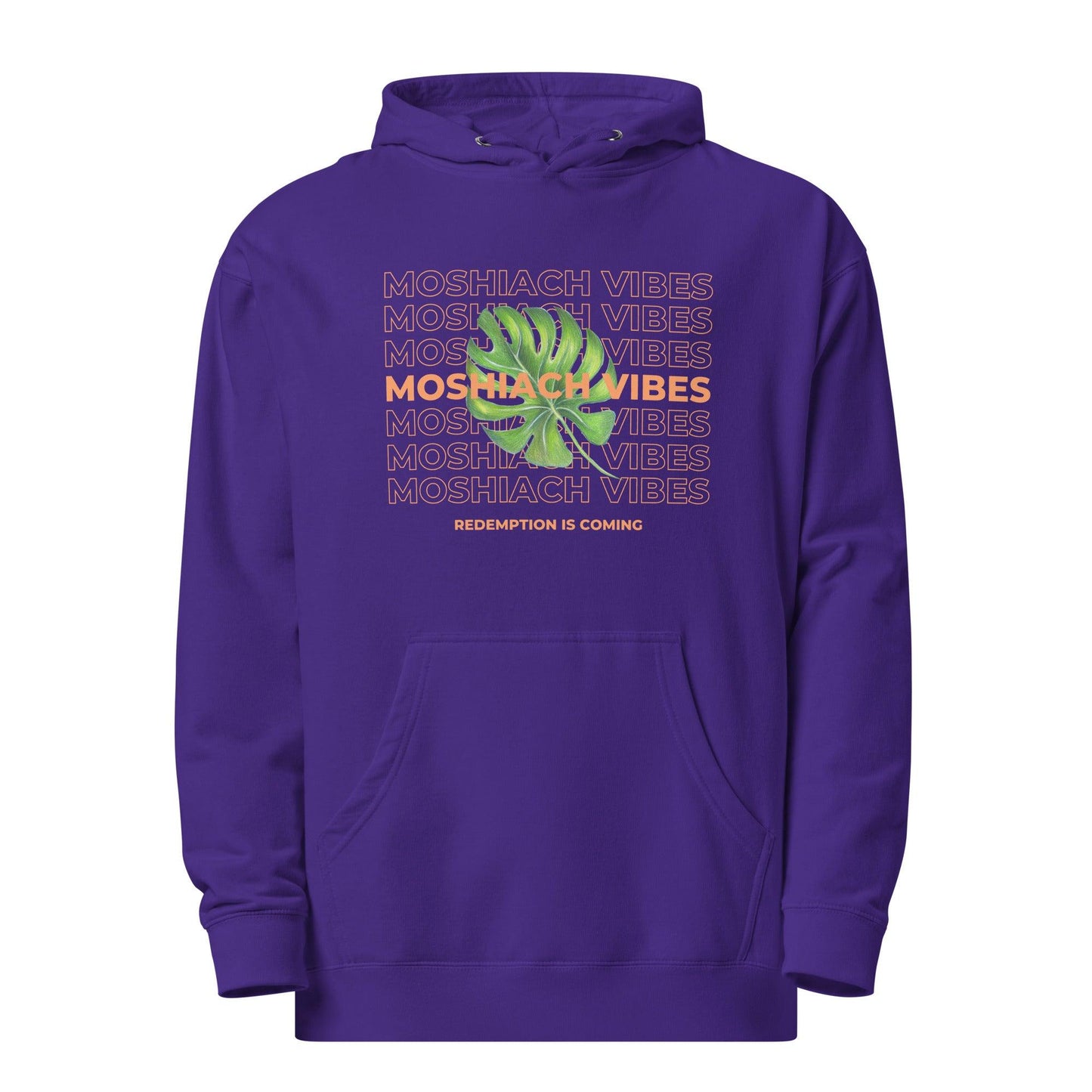 Moshiach Vibes Hoodie — purple — hoodie — front view